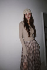 Knit Flower Bucket Beanie