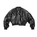 Ebonic Crop Leather MA-1