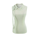 Isolde Ribbon Neck Ribbed Top