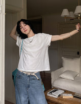 フロップベーシッククロップ半袖Tシャツ