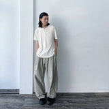 ストラクチャード ショルダーボタン テクスチャード Tシャツ