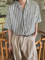 パーリーストライプショートスリーブレスシャツ