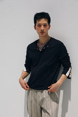 コントラストリベッドヘンリートップ(Black)