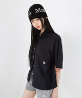 LOOSE FIT TWO POCKET HALF SHIRT [4color]