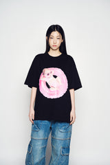 25SS ベイビーフェイスチューブガールスリーブTシャツ ブラック