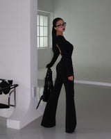 Backless body bootcut jumpsuit