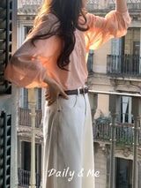 Round shirring blouse (2color)