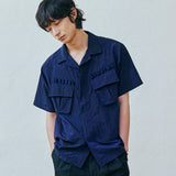 ripstop off duty fatigue shirt navy