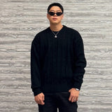 Usual Round Cable Knit - 5COLOR