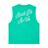 25SS SCRIPT LOGO OUTLINE SLEEVELESS LIGHT GREEN
