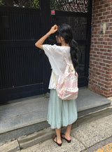 Chitoa Dot Chiffon Balloon Midi Skirt
