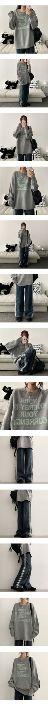 [S–XL] ロットストリングトラックワイドデニムパンツ