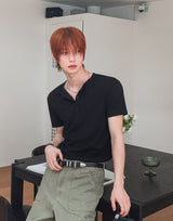 モンテス クロップ ヘンリーネック ショートスリーブ Tシャツ
