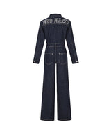 13DE MARZO Bear Denim Jumpsuit Navy Blue