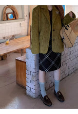 Olive Mo'Hair Boxy Fit Warm Jacket