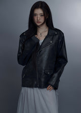 Noir Sudded Leather Jacket