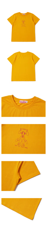 CAT GIRL SLIM T SHIRT - YELLOW