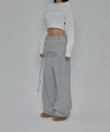 OVERLAP SCRIPT SWEATPANTS_GREY