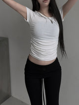 basic shirring short sleeve (2color)