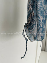 Denim 4PS Cover-Up Bikini Set