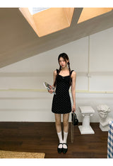 Black Cutie Hip Dot Mini Dress