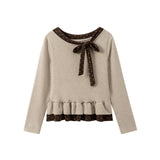 Lucy Square Neck Dot Frill Knit