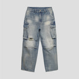 LIGHT BLUE CARGO DEMIM PANTS