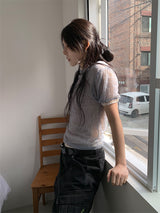 SHEER PUFF BLOUSE (4C)