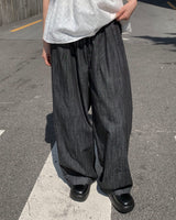 Dart denim wide pants