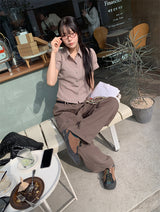 ZIPPER WIDE TROUSER PANTS (3C)