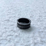 Oxidized Engraved Wide Ring