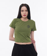 ダブルラインスタックロゴクロップTシャツ