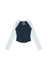 C ラグランロングスリーブTシャツ_ネイビー