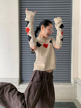Shine Argyle Handwarmer Knit