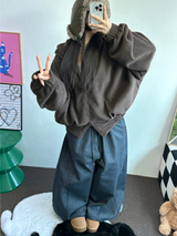 テディフリースルーズジップアップ🤍💙🤎3カラー