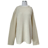 [UNISEX] オーバーフィット ベロア オフショルダー ダブルスナップボタン ロングスリーブ ニットT(4 colors)