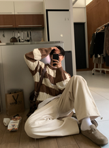 And double corduroy Carpenter Bendable Wide Pants