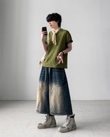 Enta Double Knee Bermuda Denim