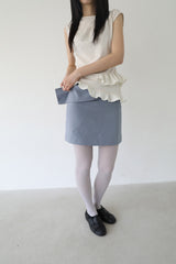 DOUBLE RUFFLE SLEEVELESS (IVORY)