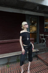 Low Pinstripe Capri Slacks