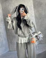 Levit Frill Lace Hooded Zip-Up