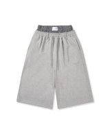 ボクサーレイヤードバミューダスウェットパンツ - グレー