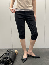 Shy Black Denim Capri Pants