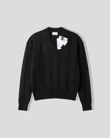 Melter Semi-Cropped Cable V-Neck Knit