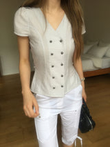 Double button v blouse