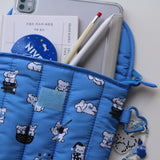 Padded Pouch Laptop Tablet Pouch White Dog