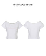 ペタラインレースTEE white