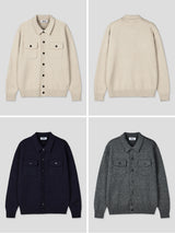 Two-pocket collar cardigan