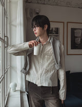トート ピグメント スト カッティング クロップ シャツ