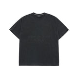 24FW アップリケロゴピグメントショートスリーブTシャツチャコール
